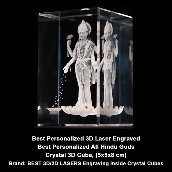 3D Crystal Laxmi Vishnu